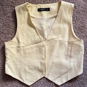 Lioness Light Yellow Button-Up Vest